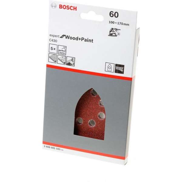 Bosch Schuurbladenset wood and paint 100 x 170mm K60 Bosch Schuurbladenset wood and paint 100 x 170mm K60