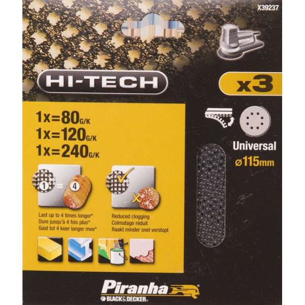 Piranha Schuurgaas 115mm ass. (K80. K120. K240) Piranha Schuurgaas 115mm ass. (K80. K120. K240)