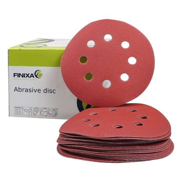 FINIXA Schuurschijven 125mm met 8 gaten - P80 FINIXA Schuurschijven 125mm met 8 gaten - P80