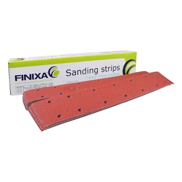 FINIXA Schuurstroken 70x420mm met 14 gaten - P240 FINIXA Schuurstroken 70x420mm met 14 gaten - P240