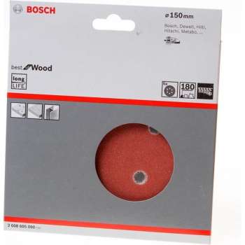 Bosch Schuurschijf wood and paint diameter 150mm K180 blister van 5 schijven
