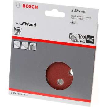 Bosch Schuurschijf 8-gats wood and paint diameter 125mm K100 blister van 5 schijven