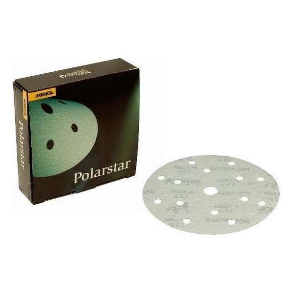 MIRKA Polarstar Micro Schuurschijven 150mm met 15 gaten - P1200 MIRKA Polarstar Micro Schuurschijven 150mm met 15 gaten - P1200