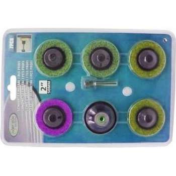 Set van 7 stuks polijst- en schuurschijven (1/4 inch)