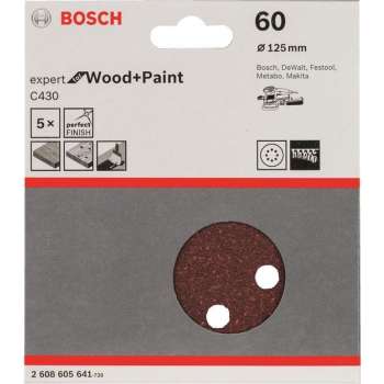 Bosch - 5-delige schuurbladenset 125 mm, 60