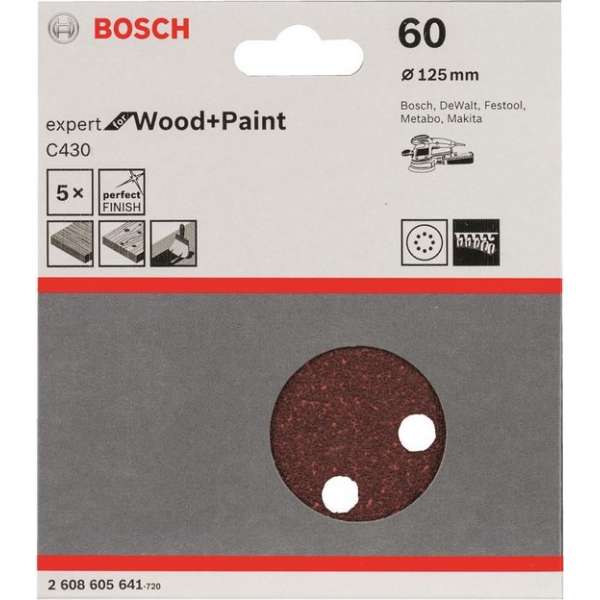Bosch - 5-delige schuurbladenset 125 mm, 60 Bosch - 5-delige schuurbladenset 125 mm, 60