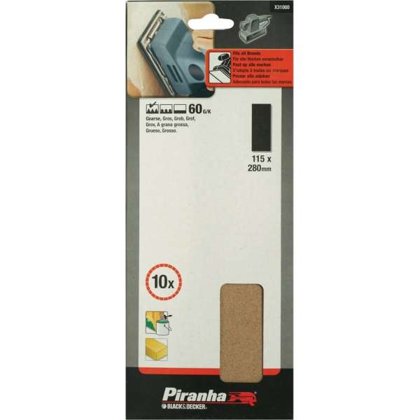 PIRANHA schuurstroken - 280 x 115mm - standaard - Type C - korrel 150 PIRANHA schuurstroken - 280 x 115mm - standaard - Type C - korrel 150