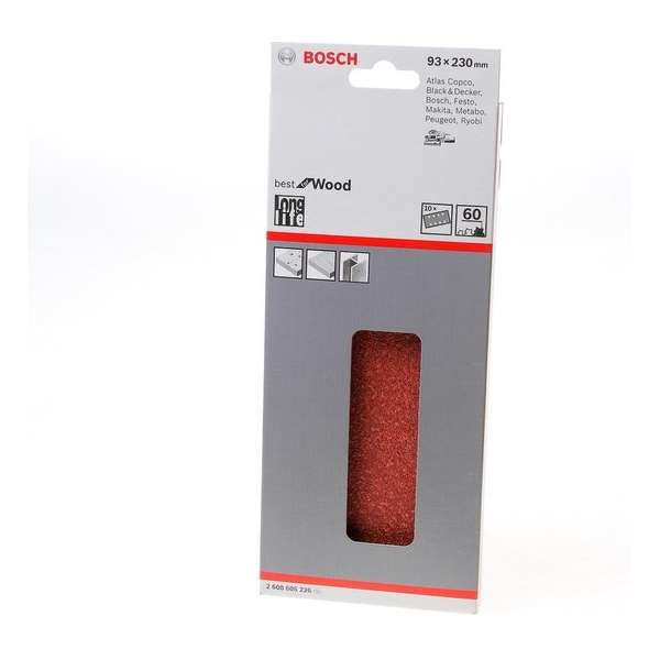 Bosch Schuurvel wood and paint 93 x 230mm K60 blister van 10 vellen