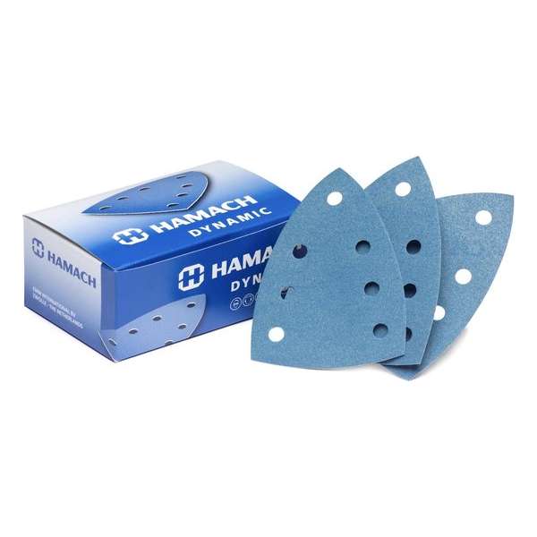 Hamach Dynamic velcro Delta schuurpapier met 7 stofafzuiggaten P360 - 50 stuks Hamach Dynamic velcro Delta schuurpapier met 7 stofafzuiggaten P360 - 50 stuks