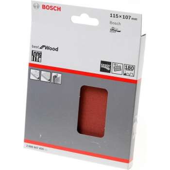 Bosch Schuurvel klit wood and paint 115 x 107 K180 blister van 10 vellen