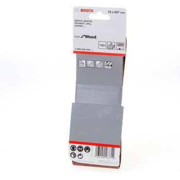 Bosch Schuurband wood and paint 75 x 457mm K100 blister van 3 banden (Prijs per 2 stuks)