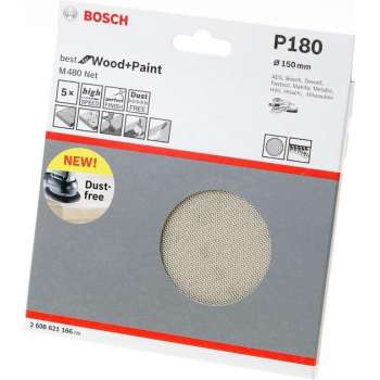 Bosch Accessories 2608621166 2608621166 Excenterschuurpapier Korrelgrootte 180 (Ø) 150 mm 5 stuk(s)
