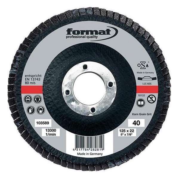 Lamellenschijf 6° K40, gewelfd 180mm FORMAT Lamellenschijf 6° K40, gewelfd 180mm FORMAT