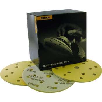 MIRKA Gold Soft Schuim Schuurschijven 150mm met 15 gaten - P800