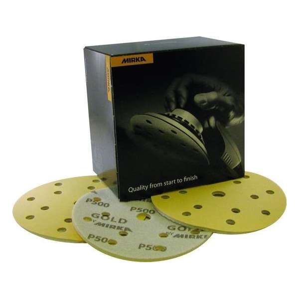 MIRKA Gold Soft Schuim Schuurschijven 150mm met 15 gaten - P800