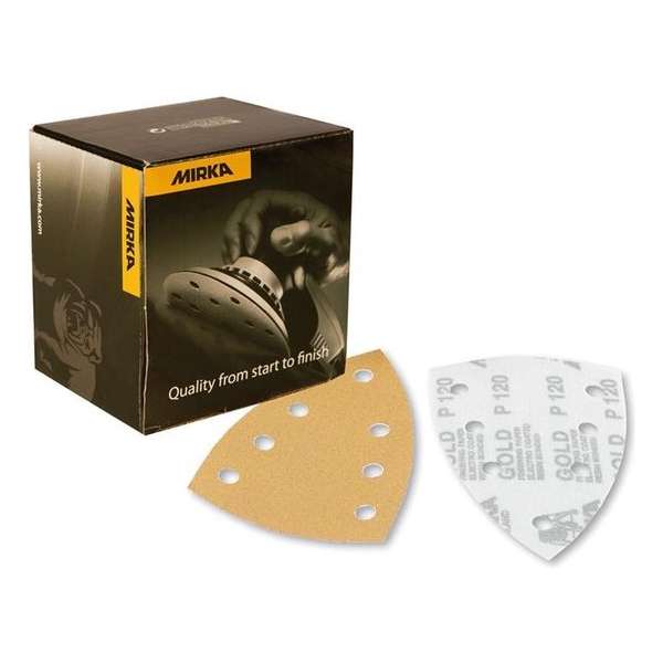 MIRKA Gold Delta Schuurpapier 100x152mm met 7 gaten - P220 MIRKA Gold Delta Schuurpapier 100x152mm met 7 gaten - P220