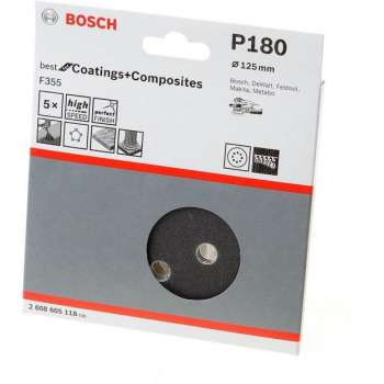 Bosch Schuurschijf coating and composites diameter 125mm K180 blister van 5 schijven