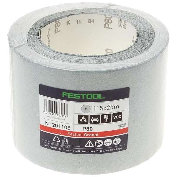 Festool Schuurrol 115 x 25 meter P80 Festool Schuurrol 115 x 25 meter P80