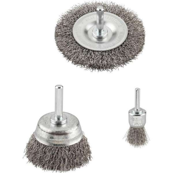 kwb DRAHTBÜRSTENSET, 4-DELIG, STAALDRAAD, GEGOLFD 597500 1 set(s)