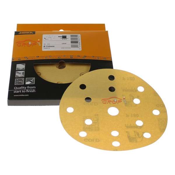 MIRKA Gold DECO Schuurschijven 125mm met 17 gaten *KLEINVERPAKKING* - P100 MIRKA Gold DECO Schuurschijven 125mm met 17 gaten *KLEINVERPAKKING* - P100