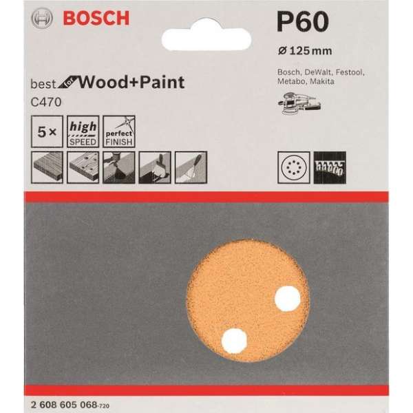 Bosch Schuurpapier - EX RWT 125MM K60 5 Bosch Schuurpapier - EX RWT 125MM K60 5