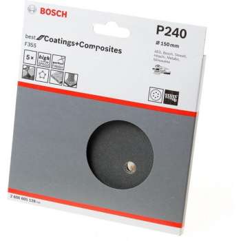 Bosch Schuurschijf coating and composites diameter 150mm K240 blister van 5 schijven