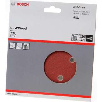 Bosch Schuurschijf wood and paint diameter 150mm K120 blister van 5 schijven