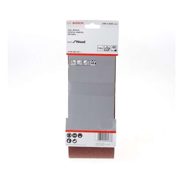 Bosch Schuurband 100 x 620mm K60 blister van 3 banden (Prijs per 2 stuks) Bosch Schuurband 100 x 620mm K60 blister van 3 banden (Prijs per 2 stuks)