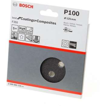 Bosch Schuurschijf coating and composites diameter 125mm K100 blister van 5 schijven