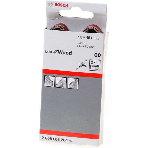 Bosch - 3-delige schuurbandset 13 x 455 mm - 60 Bosch - 3-delige schuurbandset 13 x 455 mm - 60