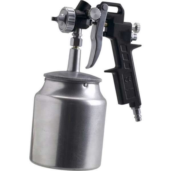 FERM Verfpistool met onderbeker – Pneumatisch - 750cc – Max. 6 bar – Instelbare spraytoevoer FERM Verfpistool met onderbeker – Pneumatisch - 750cc – Max. 6 bar – Instelbare spraytoevoer
