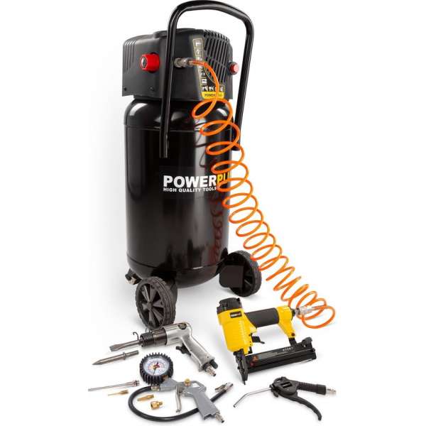 Powerplus POWX1751 Compressor - 8 bar - 50 liter tankinhoud - incl. 11 accessoires Powerplus POWX1751 Compressor - 8 bar - 50 liter tankinhoud - incl. 11 accessoires