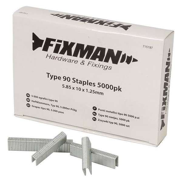 Fixman Type 90 Nietjes - Nieten - 10 mm. - 5000 stuks Fixman Type 90 Nietjes - Nieten - 10 mm. - 5000 stuks