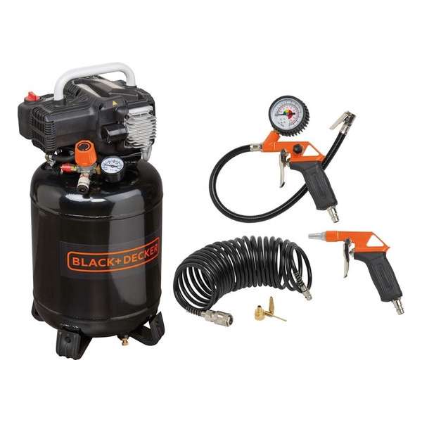 BLACK+DECKER Compressor BD195/24V-NK – inclusief 6-delige Accessoire set BLACK+DECKER Compressor BD195/24V-NK – inclusief 6-delige Accessoire set