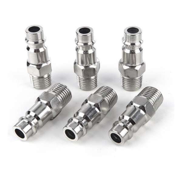 6 x Euro Insteeknippel 1/4" Uitwendig Draad 6 x Euro Insteeknippel 1/4" Uitwendig Draad