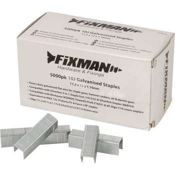 Fixman 10J Gegalvaniseerde Nietjes, 5.000 stuks 11,2 x 12 x 1,16 mm.