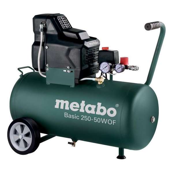 Metabo Basic 250-50 W OF Compressor - 1500W - olievrij - 8 bar - 50L - 100 l/min Metabo Basic 250-50 W OF Compressor - 1500W - olievrij - 8 bar - 50L - 100 l/min