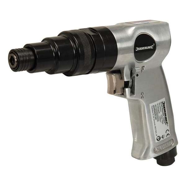 Silverline Compressor - Pneumatische - Schroevendraaier - Omkeerbaar 6,35 mm. Silverline Compressor - Pneumatische - Schroevendraaier - Omkeerbaar 6,35 mm.