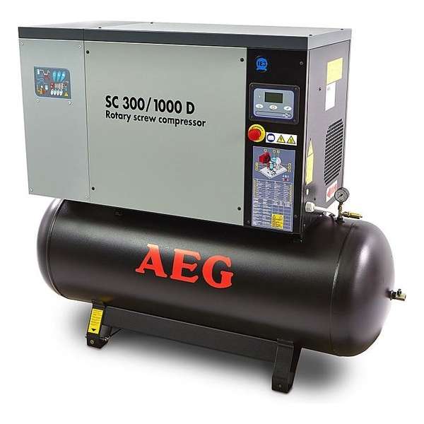 AEG 270 Liter 10 PK Schroefcompressor Met Droger AEG 270 Liter 10 PK Schroefcompressor Met Droger
