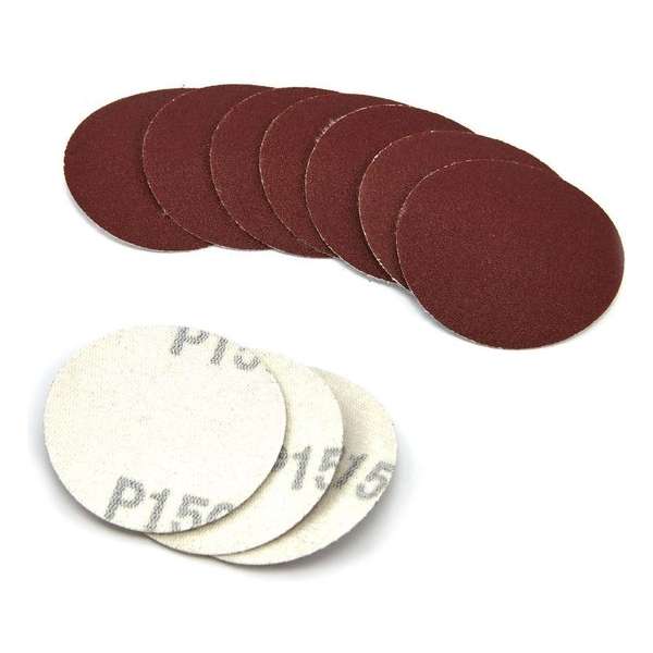 HBM 10 Delige set 50 mm. Schuurschijfjes met Klittenband K120 HBM 10 Delige set 50 mm. Schuurschijfjes met Klittenband K120