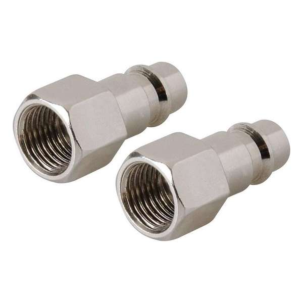 Silverline Euro Luchtslang Bajonetkoppeling - Vrouwelijke Draad 1/4" BSP - 2 stuks Silverline Euro Luchtslang Bajonetkoppeling - Vrouwelijke Draad 1/4" BSP - 2 stuks