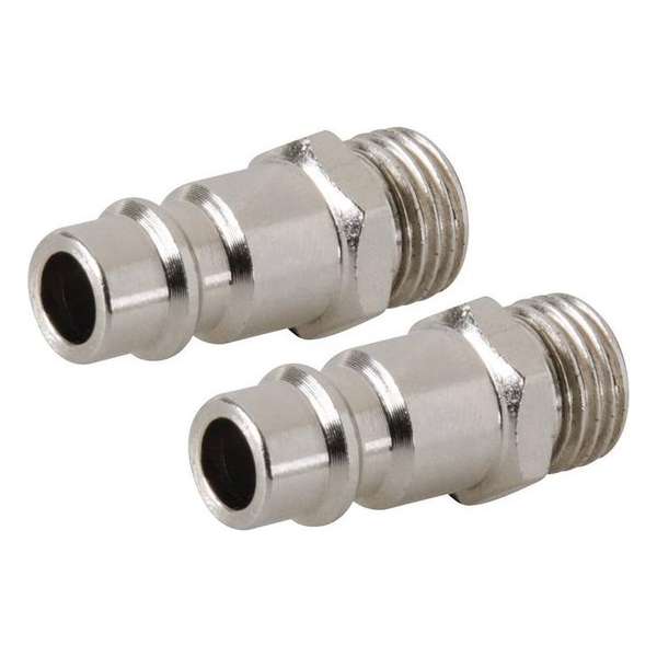Silverline Euro Bajonetkoppeling - Mannelijke Draad 1/4" Bsp - 2 stuks Silverline Euro Bajonetkoppeling - Mannelijke Draad 1/4" Bsp - 2 stuks