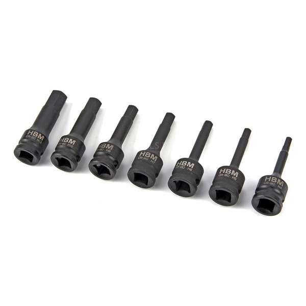 HBM 7 Delige Lange Inbus Krachtdoppenset met 3/8 HBM 7 Delige Lange Inbus Krachtdoppenset met 3/8