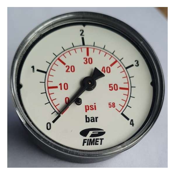 K&W Manometer 63 mm diameter 0-4 bar met 1/4" achter aansluiting geschikt voor luchtdruk K&W Manometer 63 mm diameter 0-4 bar met 1/4" achter aansluiting geschikt voor luchtdruk