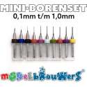 Kleine boortjes met dikke schacht 0,1mm t/m 1,0mm