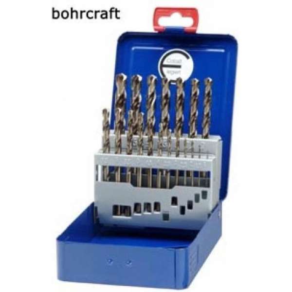 Bohrcraft cobalt borenset 19 delig DIN 338 spiraalboren HSS-E (Co 5) Bohrcraft cobalt borenset 19 delig DIN 338 spiraalboren HSS-E (Co 5)