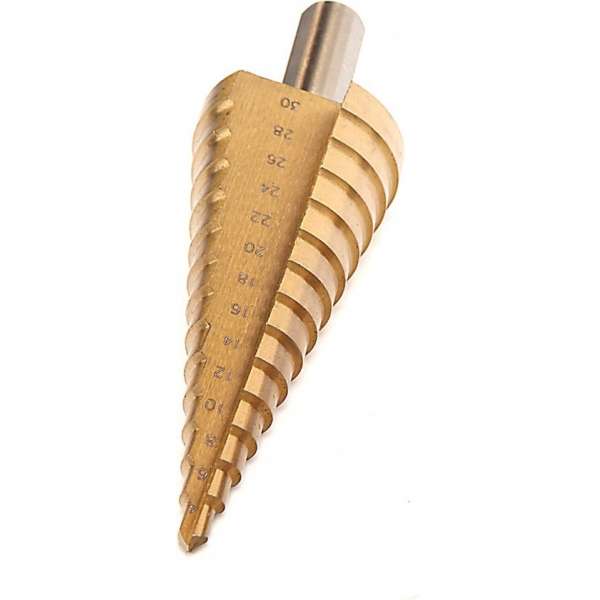 6 - 39 mm HSS - Tin Gecoate Trapgatboor 6 - 39 mm HSS - Tin Gecoate Trapgatboor
