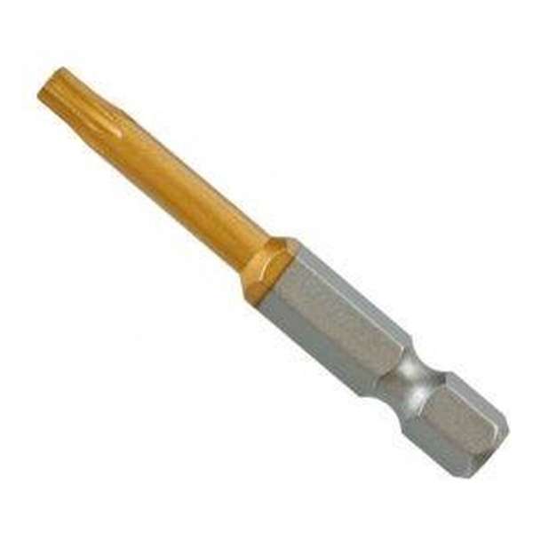 Bit Torx T10, 50mm S2 TIN, 1 op een blister Bit Torx T10, 50mm S2 TIN, 1 op een blister
