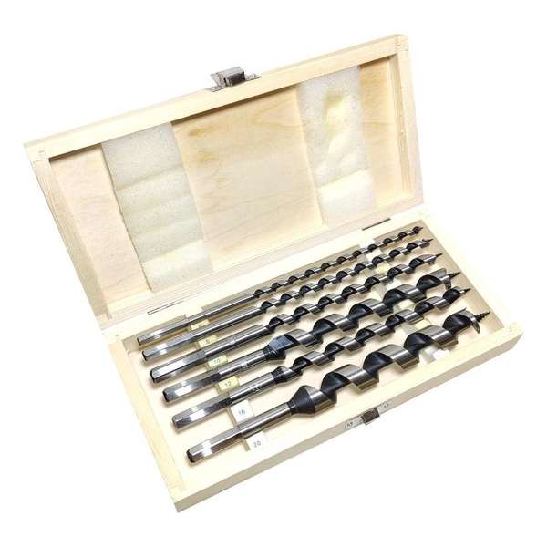 Slangenboor set 6 delig gehard staal 230mm 6, 8, 10, 12, 16 & 20mm hout slang boor Slangenboor set 6 delig gehard staal 230mm 6, 8, 10, 12, 16 & 20mm hout slang boor