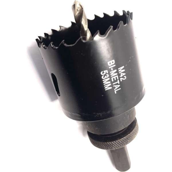 Dozenboor 53mm – Zeskant adapter - Kroonboor - Doosboor - Boren - Gatenboor - Gatenzaag - Centreerboor - Steen Dozenboor 53mm – Zeskant adapter - Kroonboor - Doosboor - Boren - Gatenboor - Gatenzaag - Centreerboor - Steen
